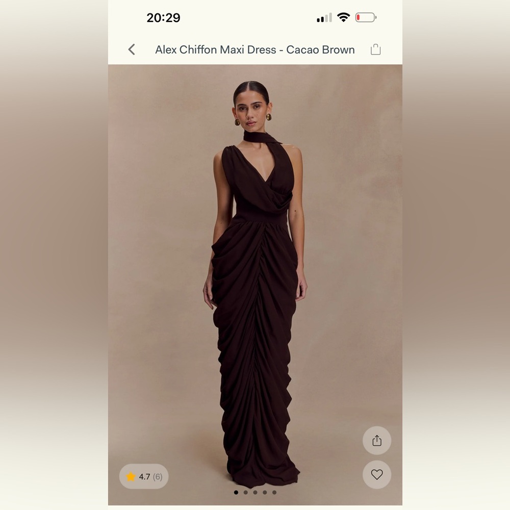 Meshki Draped Brown Maxi Dress